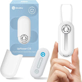 UpFlosser C1S Reusable Auto-Restringing Flosser with Replaceable Floss Capsule, Quick & Deep Clean, Portable On-The-Go Flosser, Recyclable Zero-Waste Design, Unflavored(Shell White)