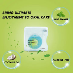 RAZOKO Coconut Oil Infused Woven Dental Floss, Vegan and Cruelty-Free, Mint Scent, 2 Month Supply(33 Yds x 1 Units)