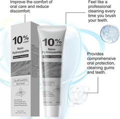 2PCS Hydroxyapatite Toothpaste,10% Nano Hydroxyapatite Toothpaste(Fluoride Free),Toothpaste for Adults, Enamel Care,Gentle Mint,Fresh Breath