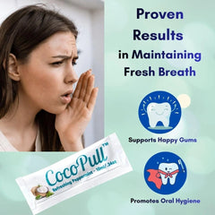 CocoPull Organic Travel Sachets Coconut Oil Pulling Fresh Breath Mouthwash | USDA