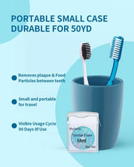 MySmile Woven Dental Floss, Effective Plaque Removal, Cruelty Free Tooth Floss, Mint, Waxed, Expanding, Vegan, Kid-Friendly String Floss with Coconut Oil, 50 Yards