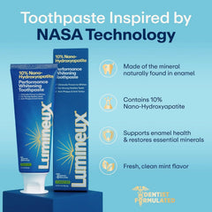 Lumineux 10% Nano Hydroxyapatite Performance 2 Pack Whitening Toothpaste - Fluoride Free & Gentle Whitening - Clinically Supported & NASA-Developed nHA for Strong Enamel & Bright Smooth Teeth, 3.75 oz