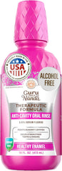 GuruNanda Anticavity Fluoride Mouthwash – Helps Prevent Cavities & Strengthen Teeth and Enamel – 0.05% Sodium Fluoride Therapeutic Oral Rinse – Alcohol-Free, Vibrant Mint, 16 oz