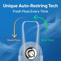UpFlosser C1S Reusable Auto-Restringing Flosser with Replaceable Floss Capsule, Quick & Deep Clean, Portable On-The-Go Flosser, Recyclable Zero-Waste Design, Unflavored(Shell White)