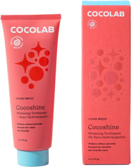 Cocoshine 15% Nano-Hydroxyapatite Formula Toothpaste by Cocolab, Fluoride-Free with Xylitol & Coconut Oil, Sensitive Teeth Whitening Formula for Adults & Kids, Lychee Breeze, 4 oz