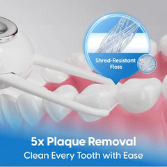 UpFlosser C1S Reusable Auto-Restringing Flosser with Replaceable Floss Capsule, Quick & Deep Clean, Portable On-The-Go Flosser, Recyclable Zero-Waste Design, Unflavored(Shell White)