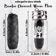 BOONBOO Dental Floss, Charcoal Woven Thread, Glass Bottle and 2 Heads Refill, Unflavored